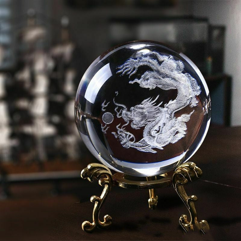 Chinese Dragon Crystal Orb