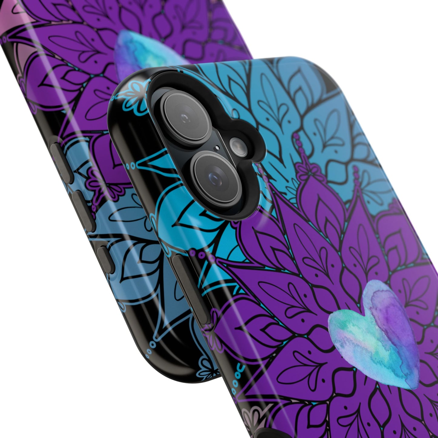 Colorful Mandala w/Heart MagSafe® Compatible Tough Case for iPhone