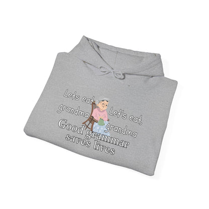 Let's Eat, Grandma Grammar Saves Lives Heavy Blend™ Hooded Sweatshirt