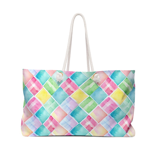 Watercolor Weave Weekender Bag