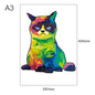 Colorful Cat Wooden Jigsaw Puzzle