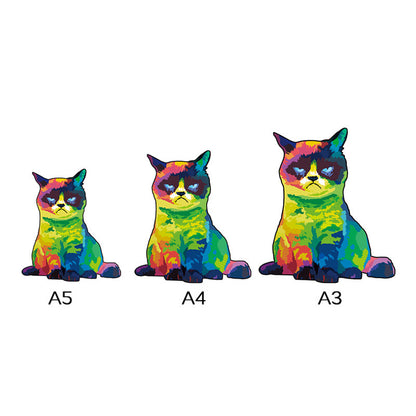 Colorful Cat Wooden Jigsaw Puzzle