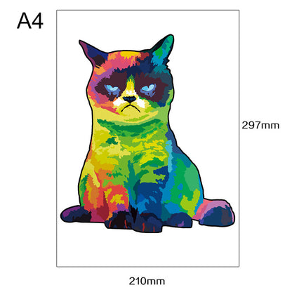 Colorful Cat Wooden Jigsaw Puzzle