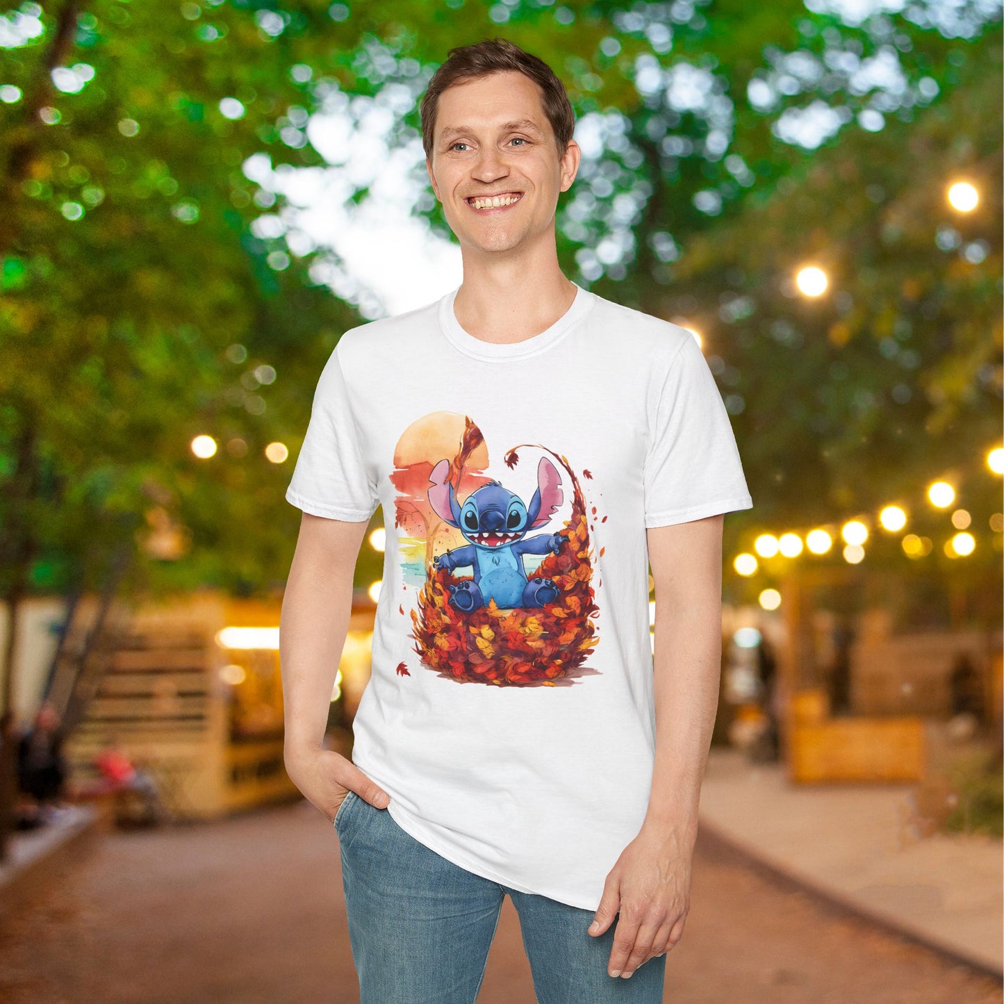 Autumn Leaves Stitch Adutl T-shirt