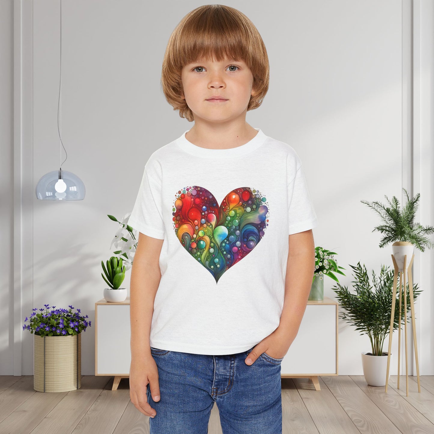 Color Burst Heart Heavy Cotton™ Toddler T-shirt