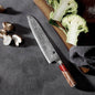 Damascus Steel Chef's Knife Set w/Red Resin & Wood Handle