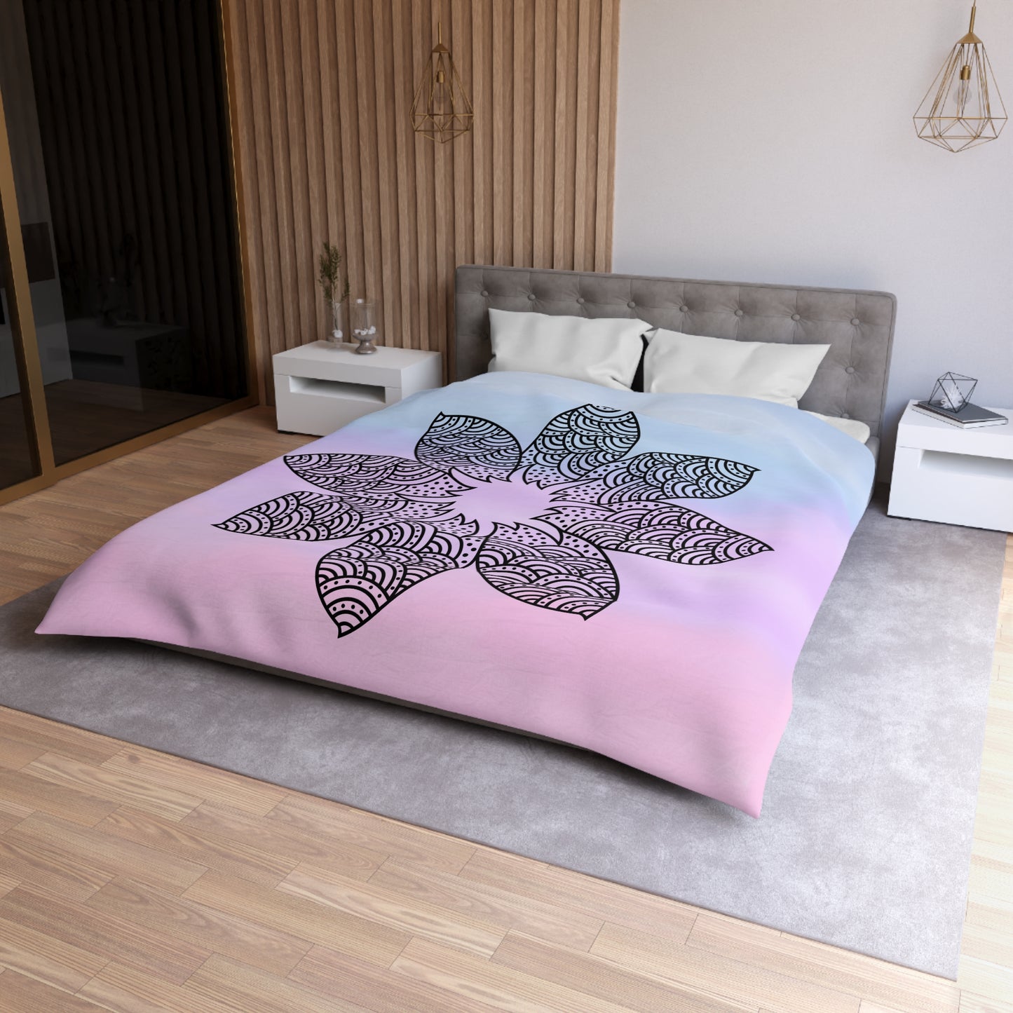 Serene Bloom Microfiber Duvet Cover