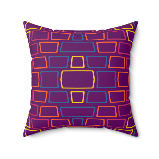 Purple Brick Wall Throw Pillow