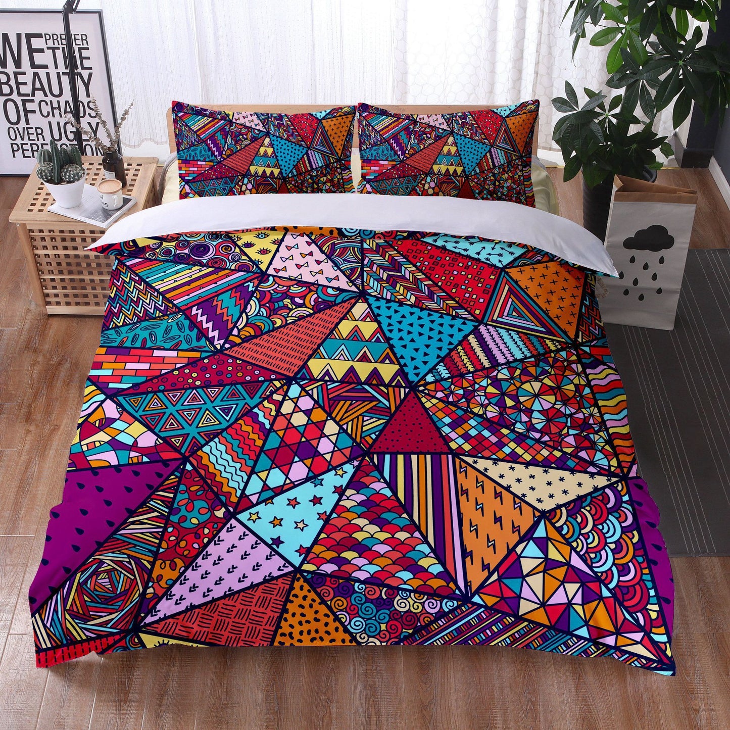 Bright & Colorful Mandala Duvet Cover 3Pc Set