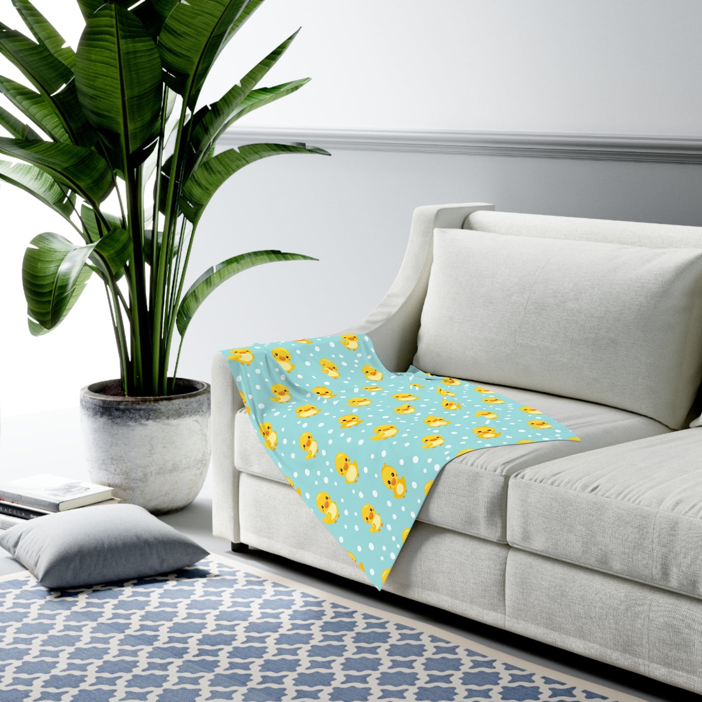 Ducky Dot Parade Swaddle Blanket