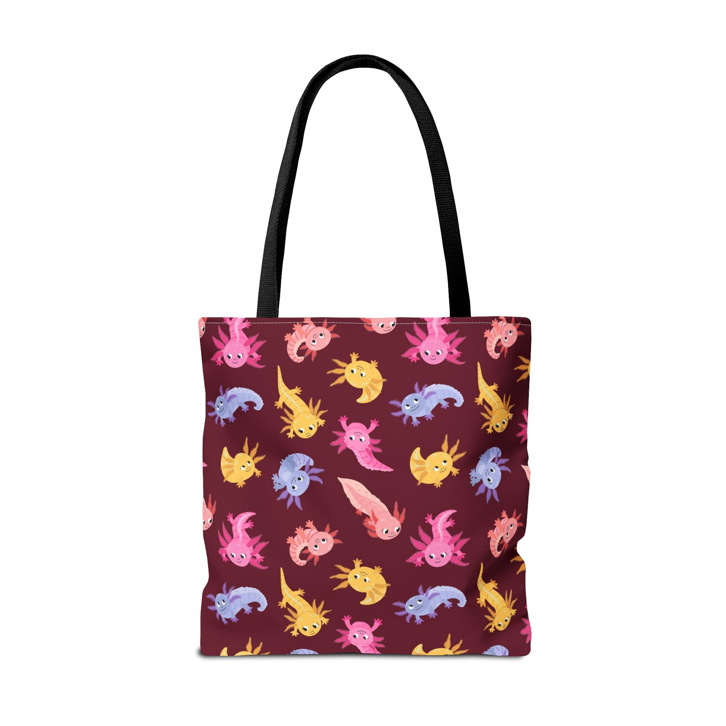 Crimson Axolotls Canvas Tote Bag