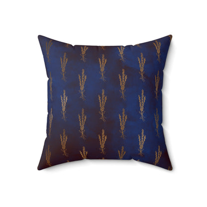 Midnight Sage Bloom Throw Pillow