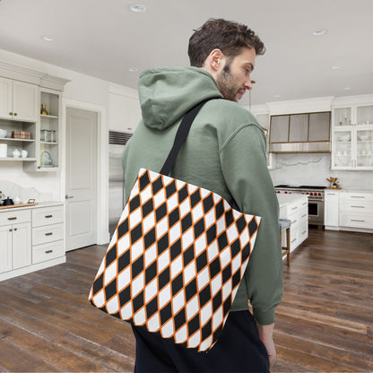 Midnight Ember Harlequin Canvas Tote Bag