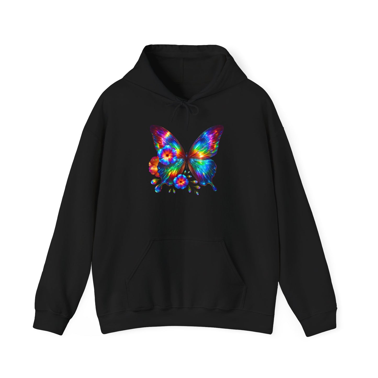 Floral Butterfly Heavy Blend™ Hooded Sweatshirt
