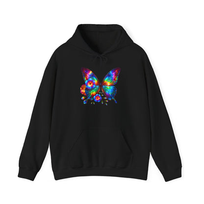 Floral Butterfly Heavy Blend™ Hooded Sweatshirt