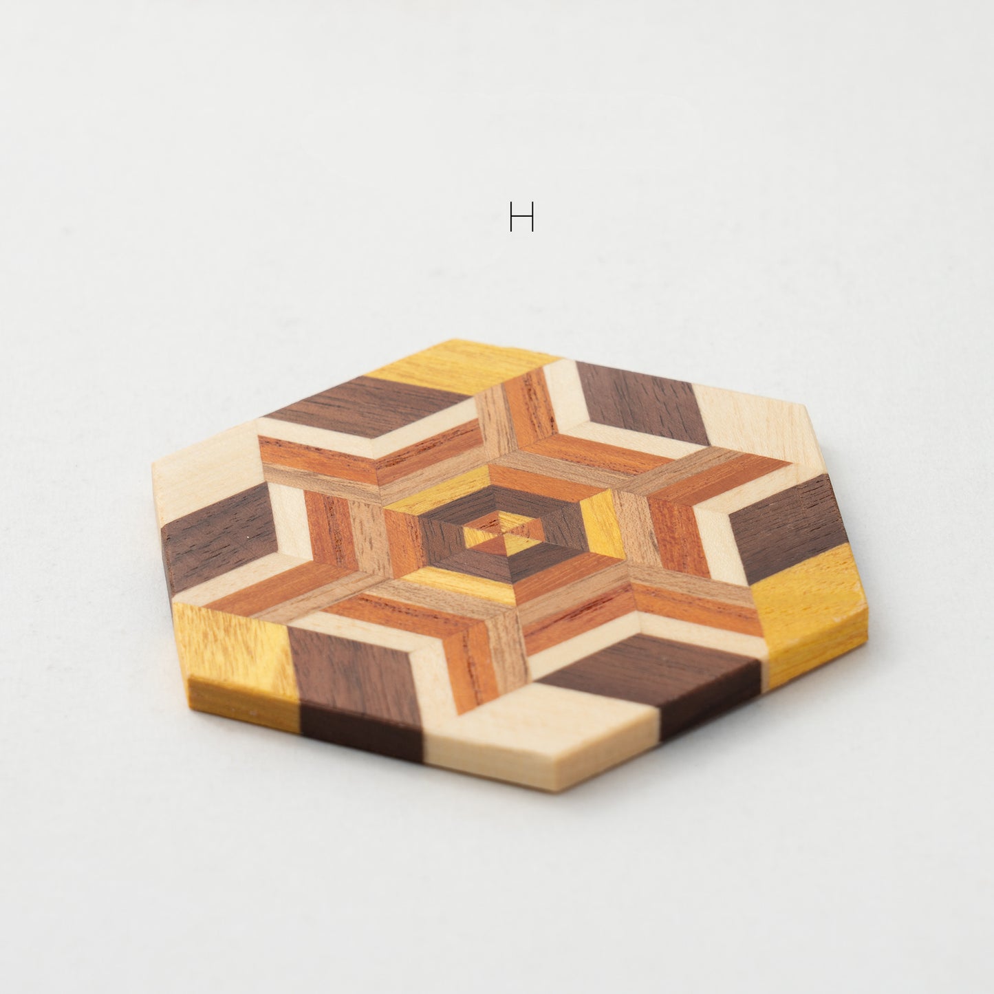 Solid Wood Hexagonal Retro Coasters