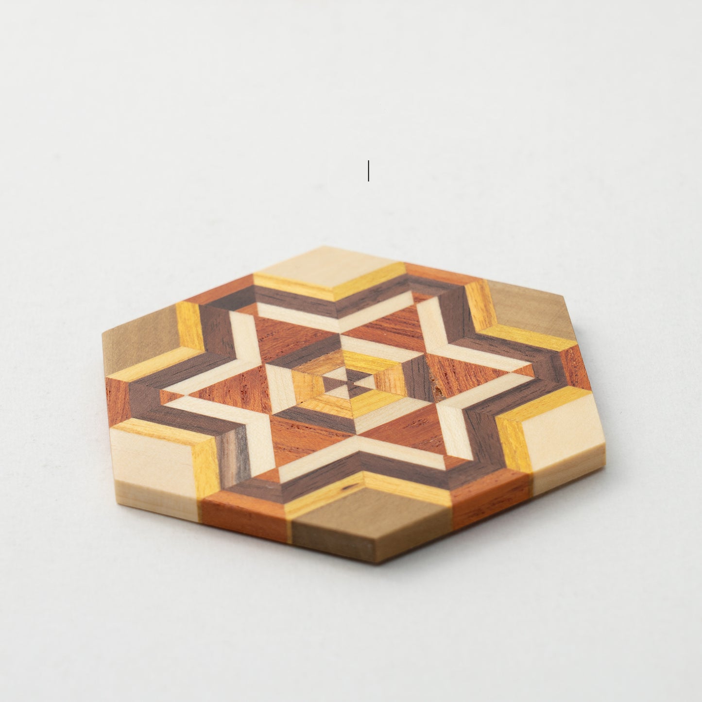 Solid Wood Hexagonal Retro Coasters