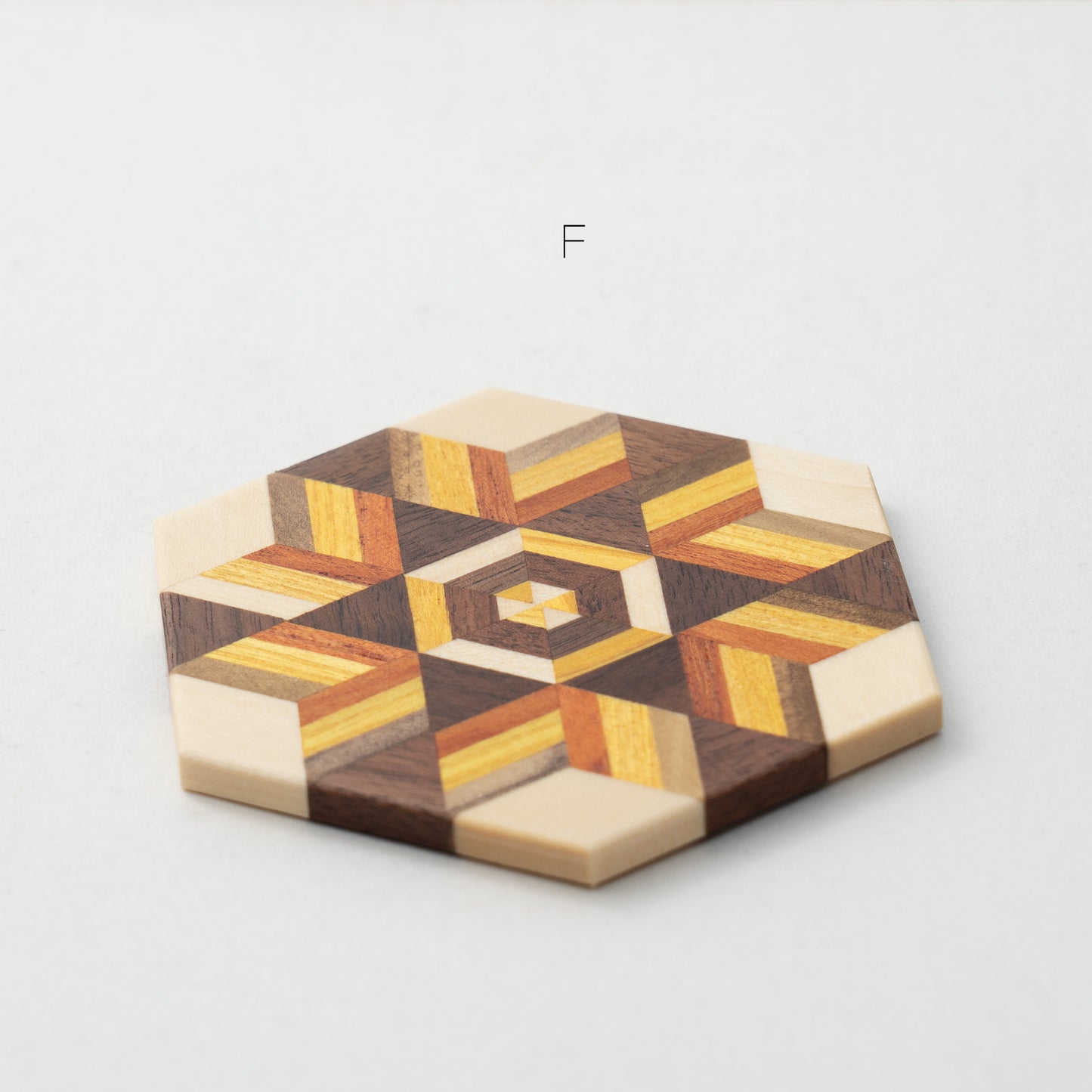 Solid Wood Hexagonal Retro Coasters