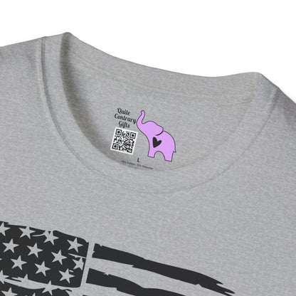 Thin Blue Line American Flag Adult T-shirt