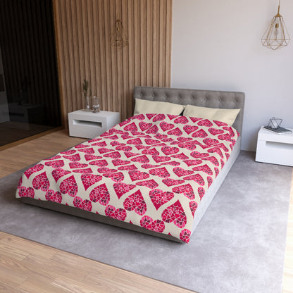 Simple Hearts Microfiber Duvet Cover