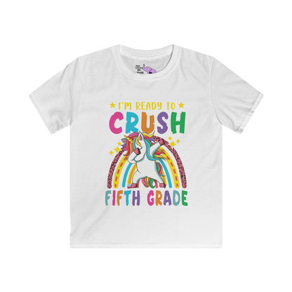 I'm Ready To Crush 5th Grade Unicorn Youth Softstyle Tee