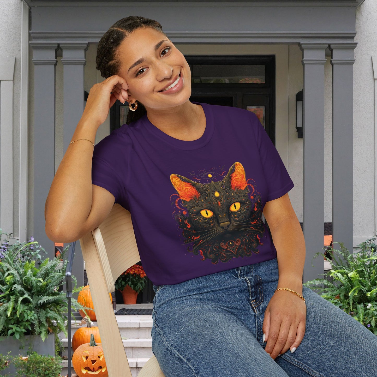 Creepy Black Cats 2 Adult T-shirt