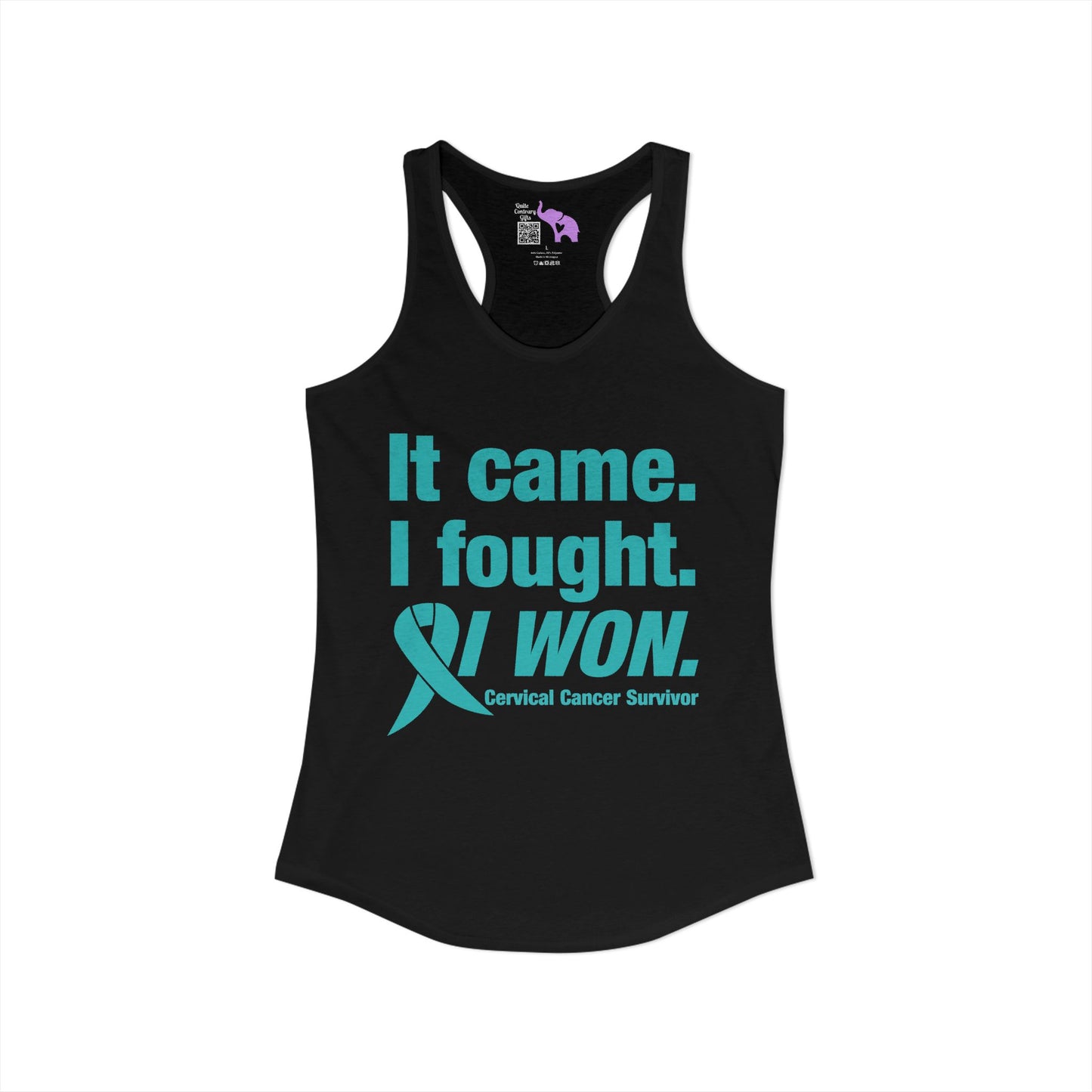 It Came I Fought I Won Cervical Cancer Survivior Women's Ideal Racerback Tank