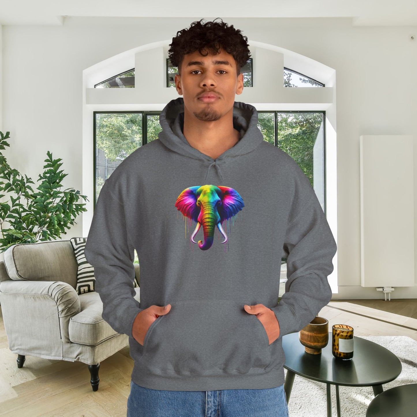 Colorful Elephant Heavy Blend™ Hooded Sweatshirt