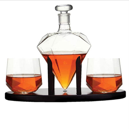 Diamond-shaped Decanter w/Lid & Base