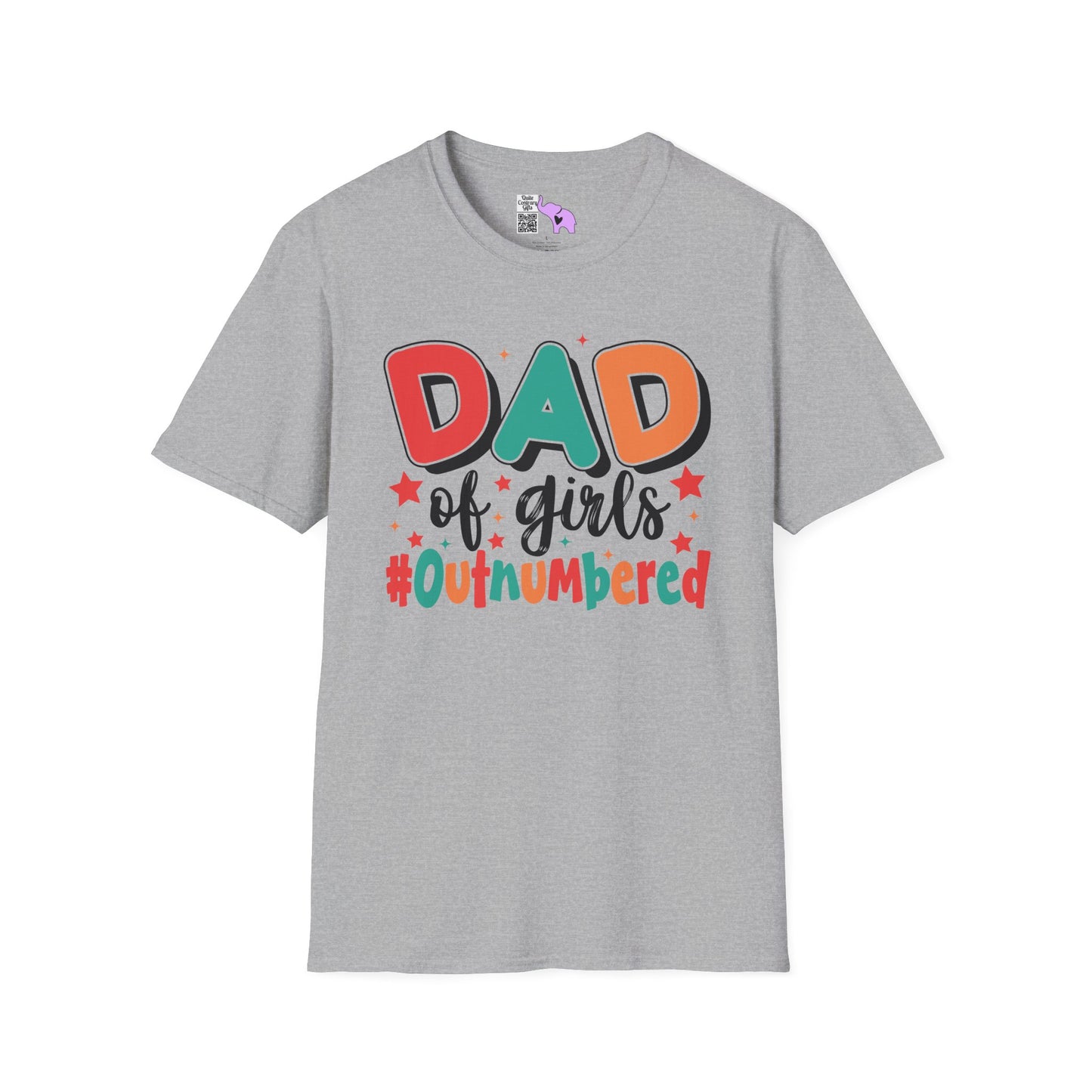 Dad of Girls #Outnumbered Adult T-shirt