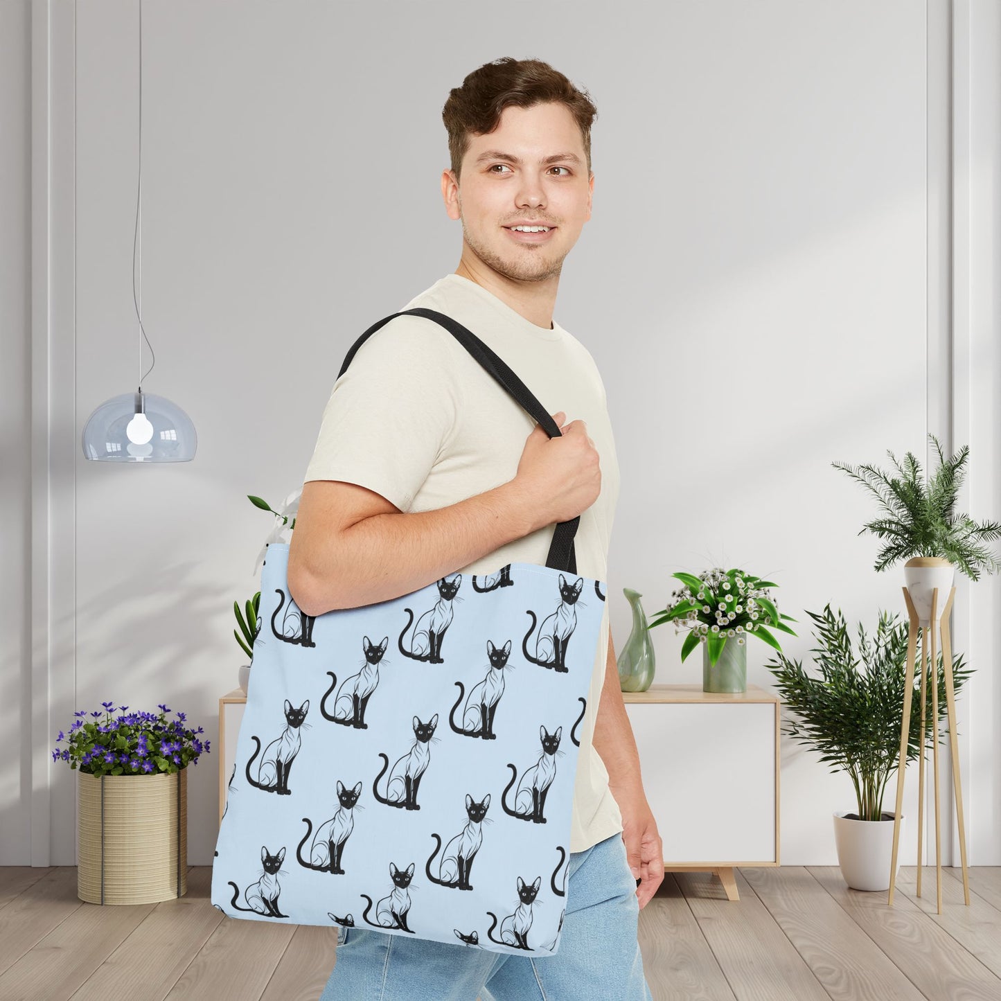 Siamese Charm – Ocean Breeze Canvas Tote Bag