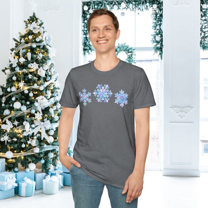 Bluish Snowflakes Adult T-shirt