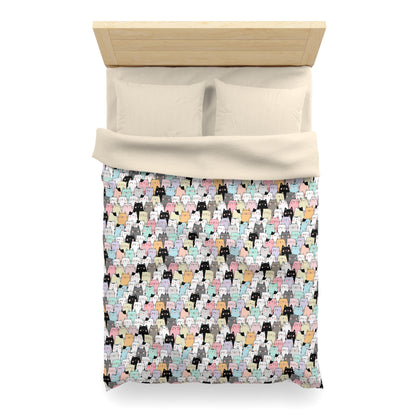 Cartoon Cats Microfiber Duvet Cover