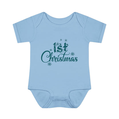 1st Christmas Infant Baby Rib Bodysuit