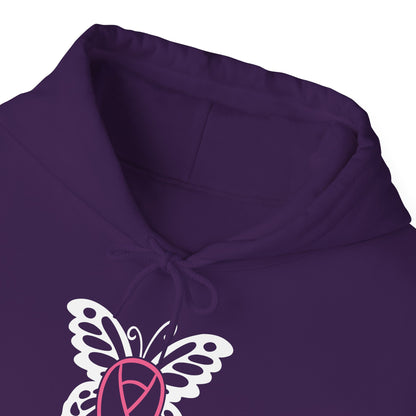 Butterfly Pink Support Ribbon Adult Heavy Blend™ Hoodie