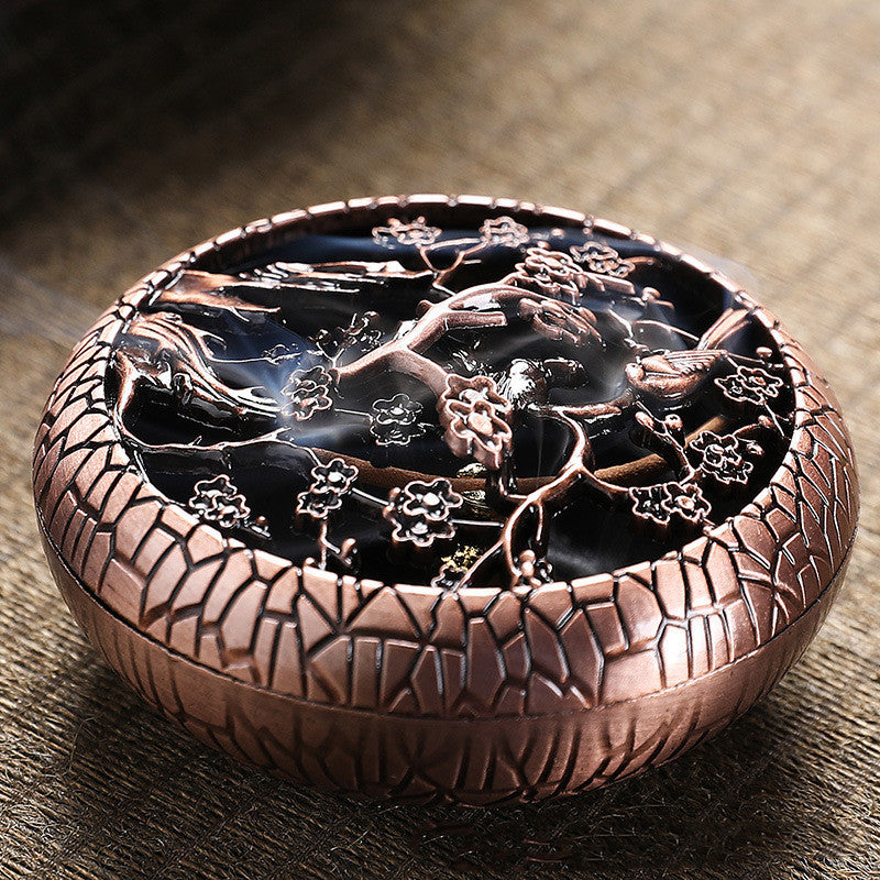 Beautiful Copper-Plated Incense Burners with Flowers (Variety)