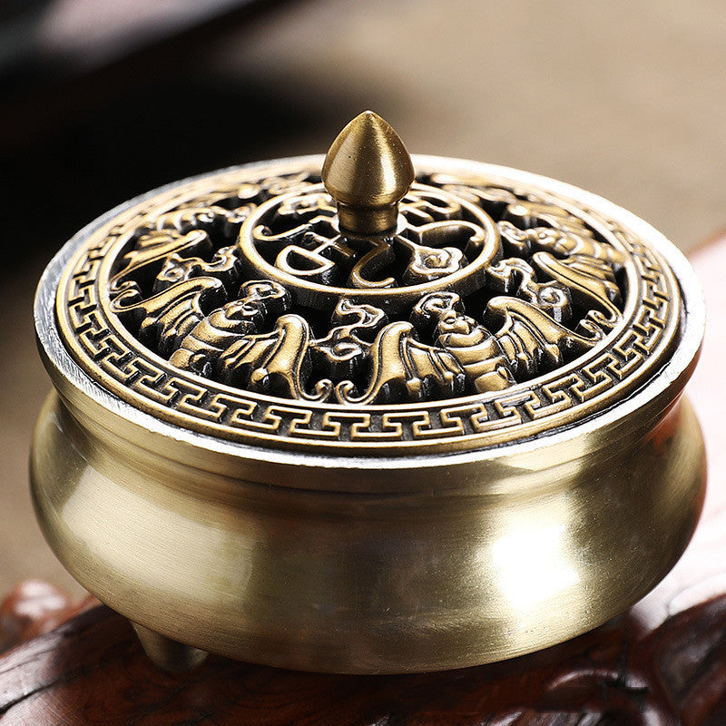 Beautiful Copper-Plated Incense Burners with Flowers (Variety)