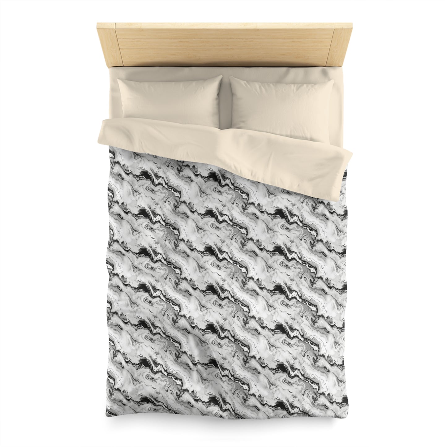 Frost Veil Marble Microfiber Duvet Cover