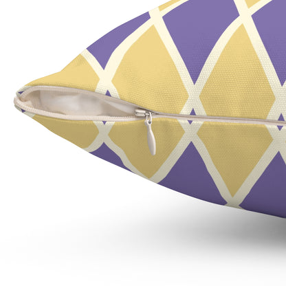 Purple/Yellow Harlequin Throw Pillow