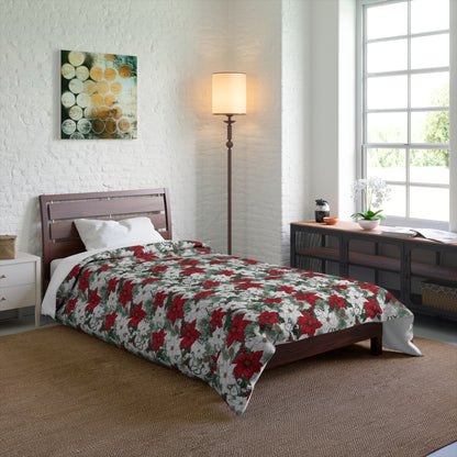 Winter Poinsettia Garden Comforter