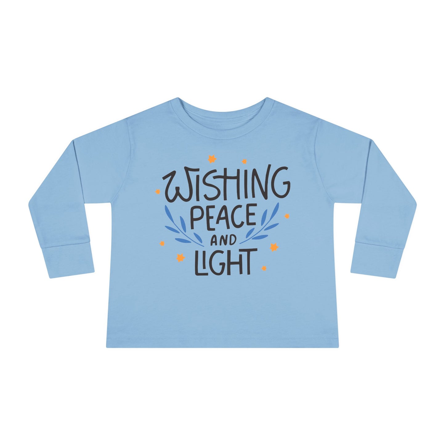 Hanukkah Wishing Peace & Light 3 Toddler Long Sleeve Tee