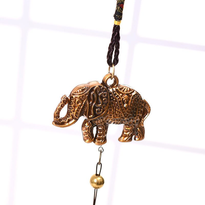 Retro Elephant Bronze Wind Chimes