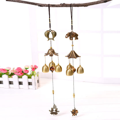 Retro Elephant Bronze Wind Chimes