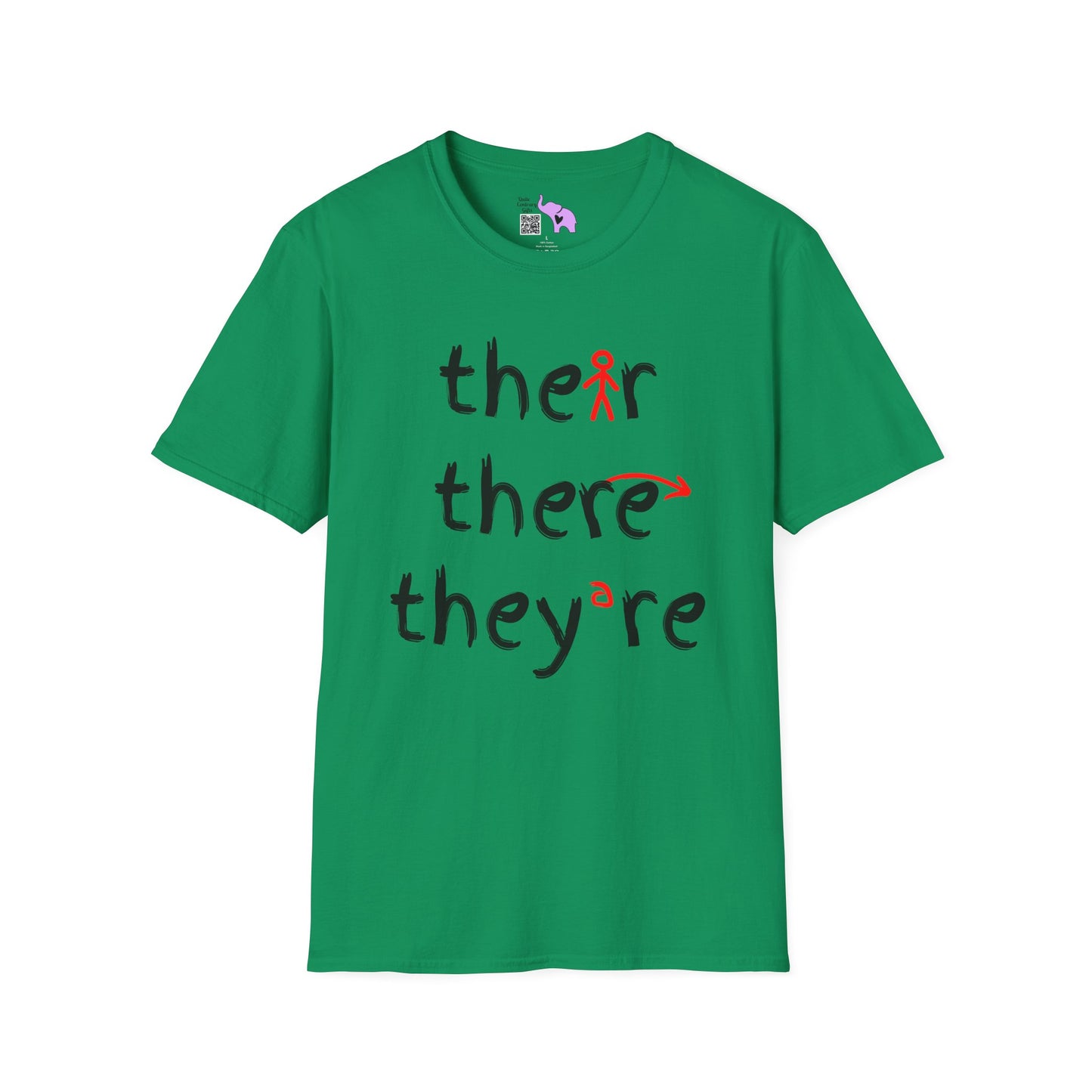 Their There They're Grammar Adult T-shirt