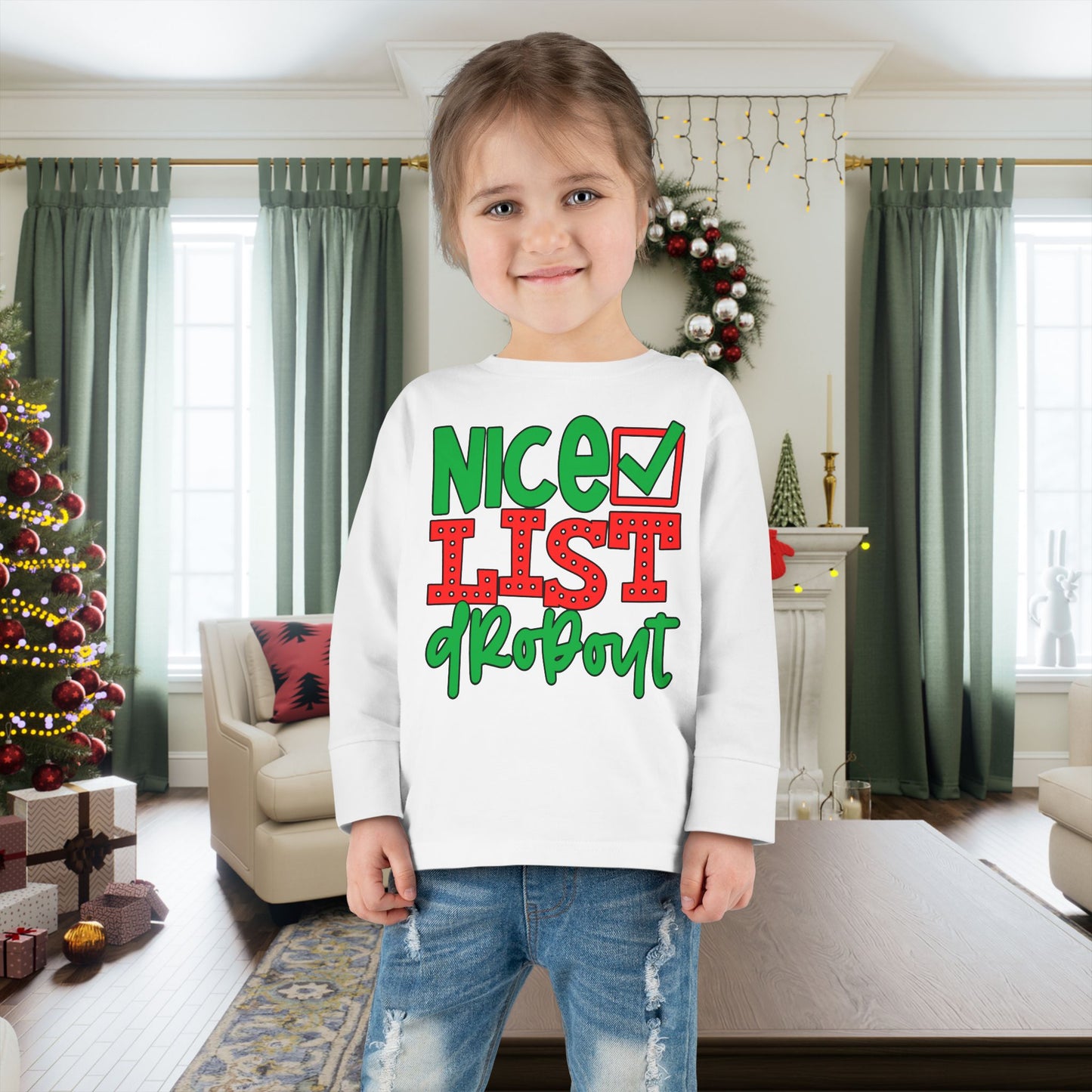Nice List Dropout Toddler Long Sleeve Tee