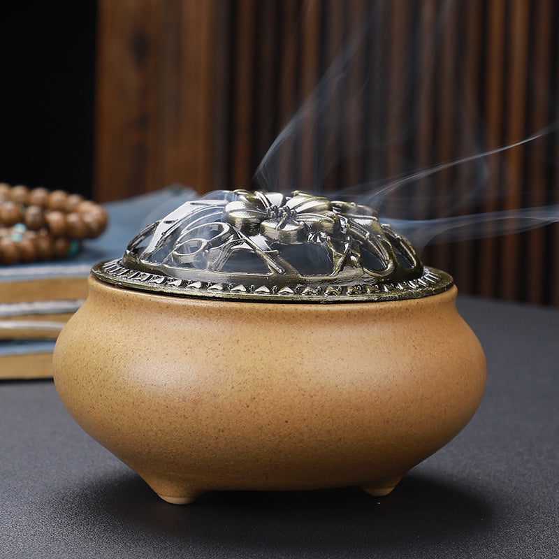 Beautiful Ceramic Incense Burner w/Copper Lid in Variety of Colors