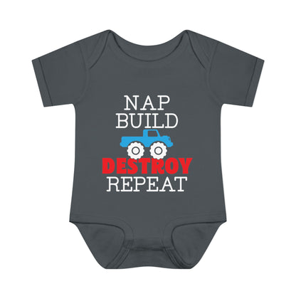 Nap Build Destroy Repeat Infant Baby Rib Bodysuit