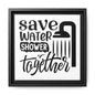 Save Water Shower Together Canvas Bathroom Art