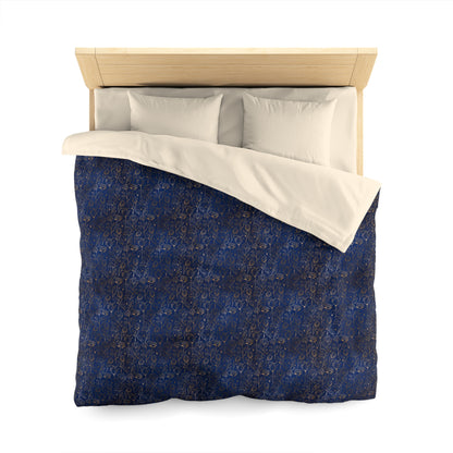 Sapphire Gilded Garden Microfiber Duvet Cover
