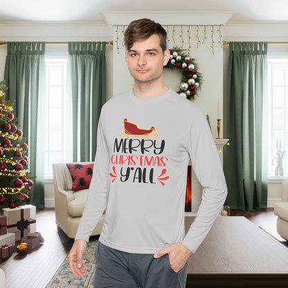 Merry Christmas Y'all Adult Long Sleeve Tee